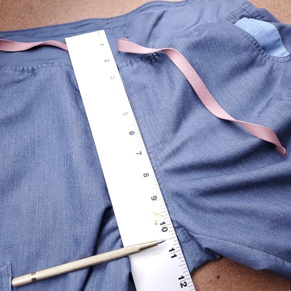 FIGS Yola Scrub Pants Women M Med Blue Cargo Drawstring Technical Workwear Nurse - Picture 6 of 9